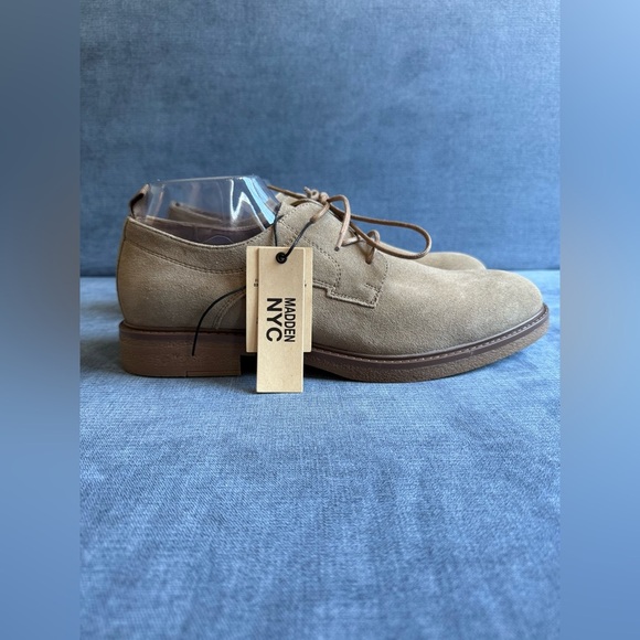 Madden NYC Taupe Suede Terry Lace Up Professional Dress Up Shoes Mens SZ 10.5 - Picture 1 of 9